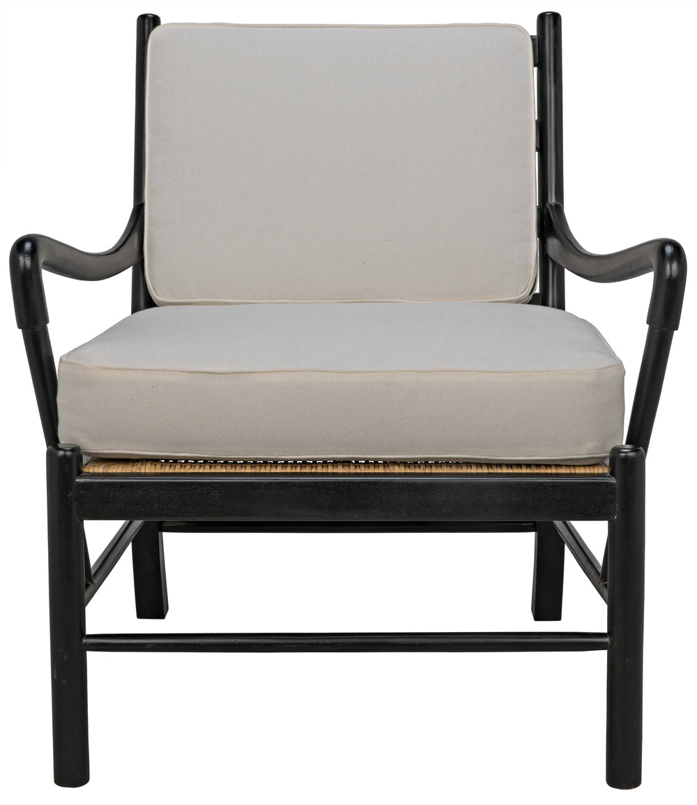 American Home Furniture | Noir - Kevin Chair with Rattan, Hand Rubbed Black