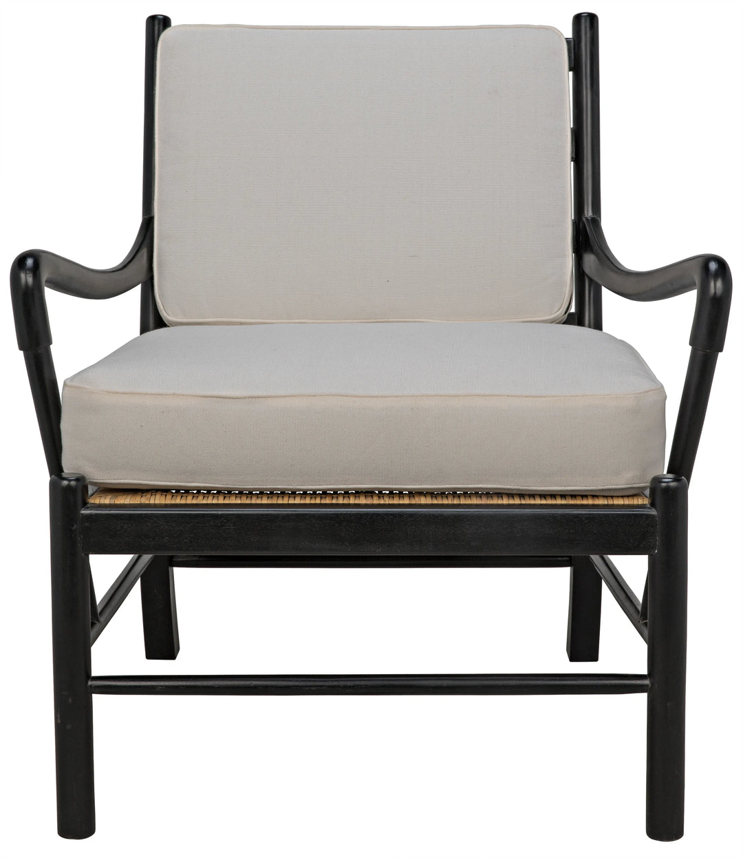 American Home Furniture | Noir - Kevin Chair with Rattan, Hand Rubbed Black