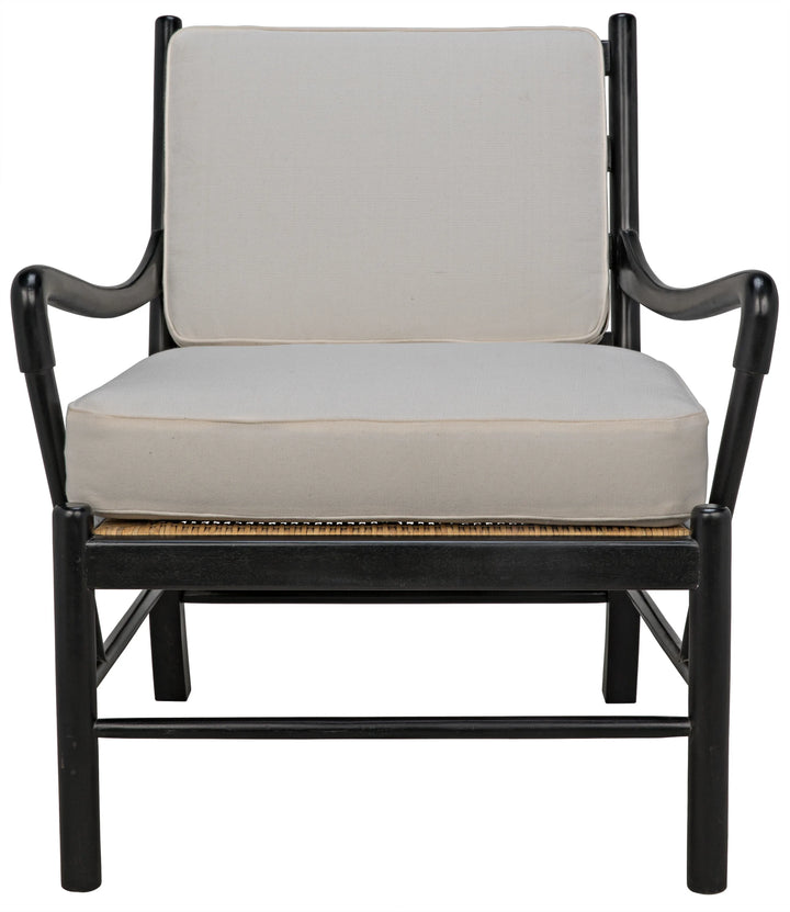 American Home Furniture | Noir - Kevin Chair with Rattan, Hand Rubbed Black