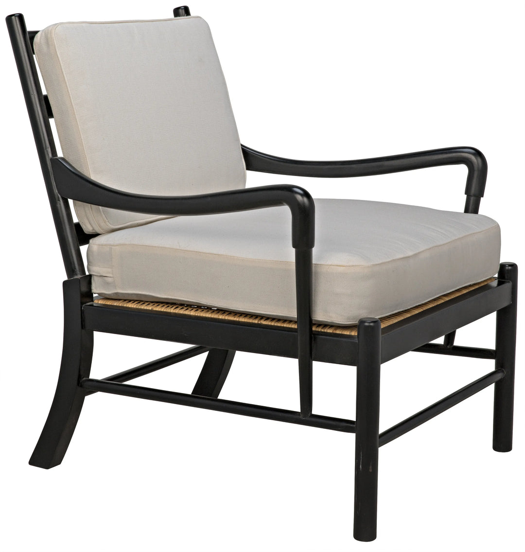 American Home Furniture | Noir - Kevin Chair with Rattan, Hand Rubbed Black