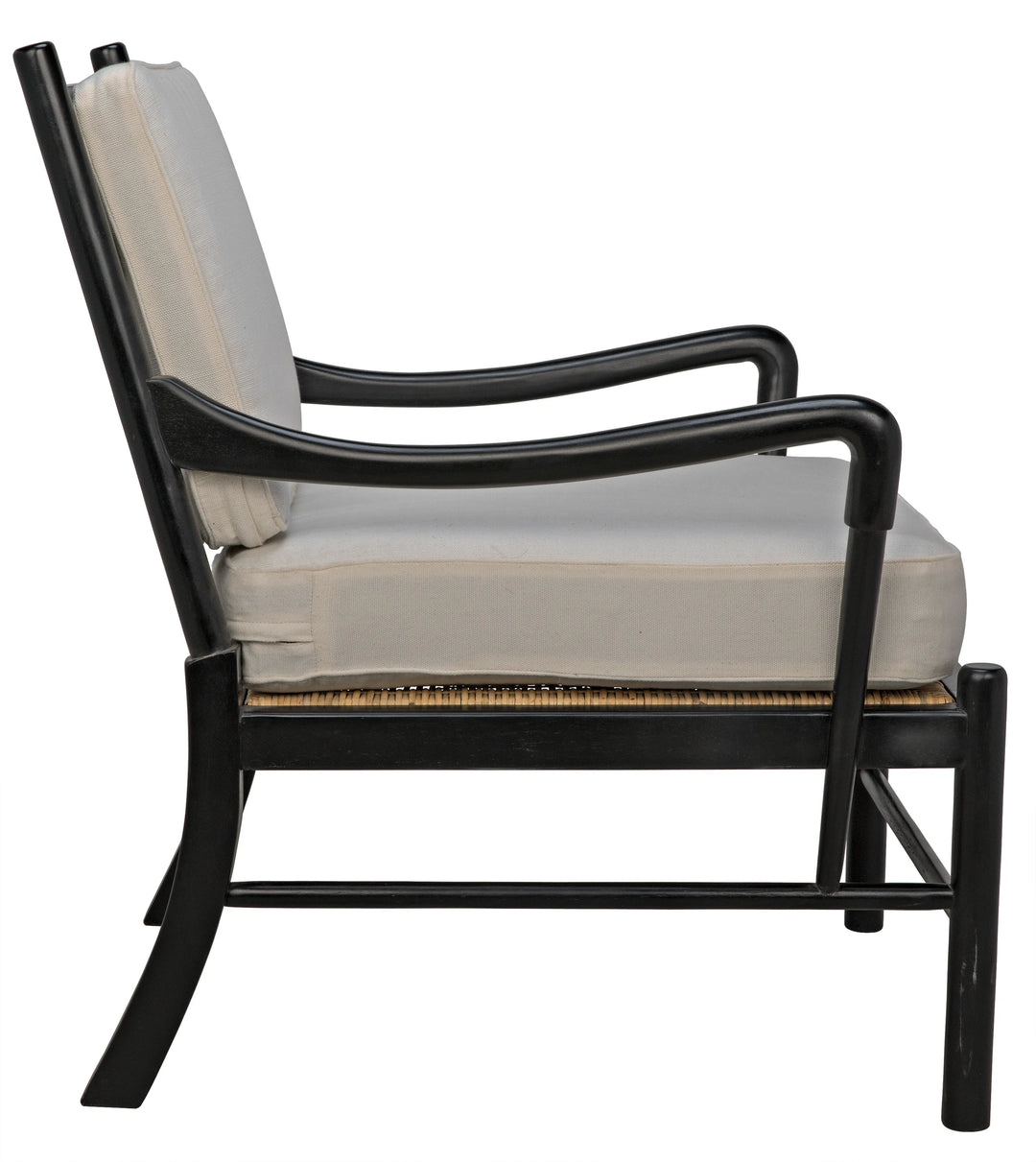 American Home Furniture | Noir - Kevin Chair with Rattan, Hand Rubbed Black