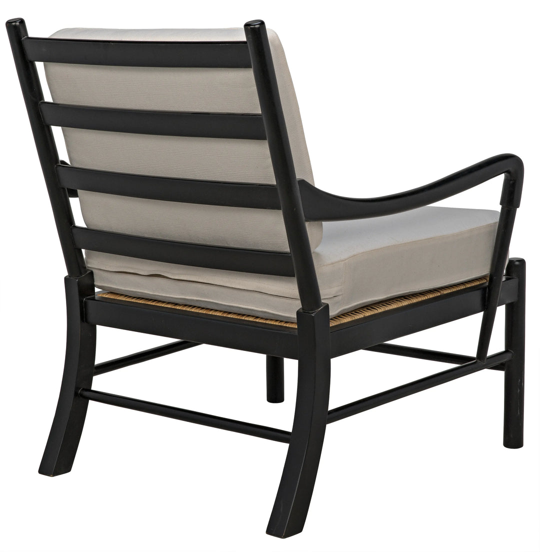 American Home Furniture | Noir - Kevin Chair with Rattan, Hand Rubbed Black