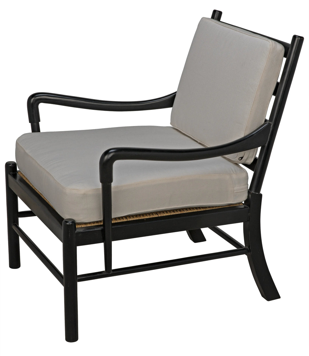 American Home Furniture | Noir - Kevin Chair with Rattan, Hand Rubbed Black