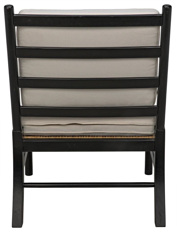 American Home Furniture | Noir - Kevin Chair with Rattan, Hand Rubbed Black