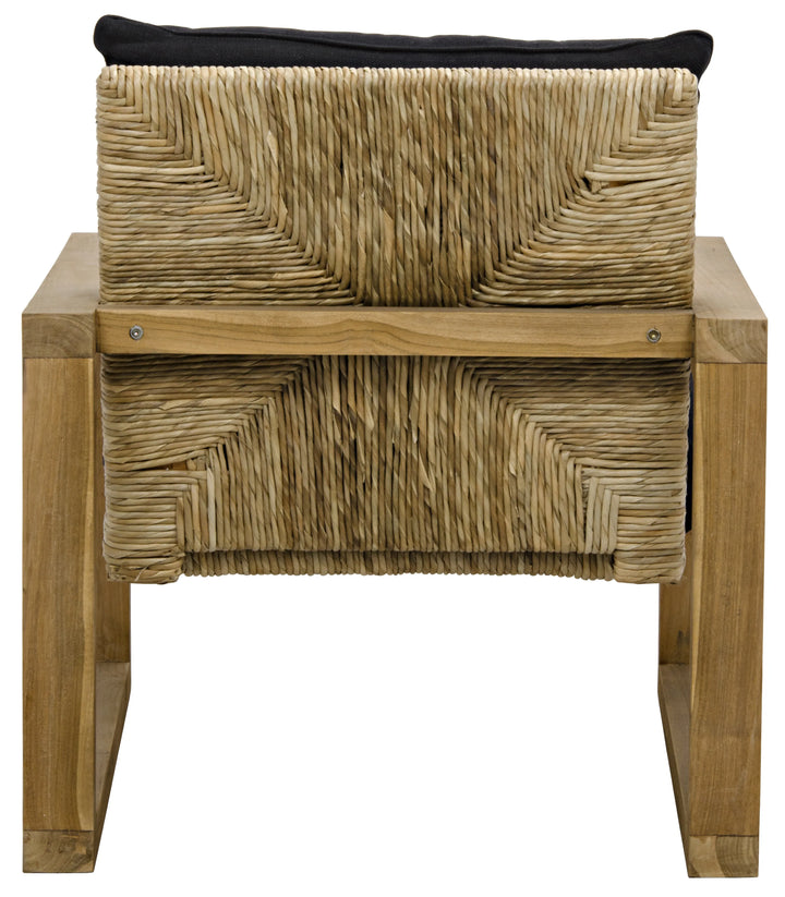 American Home Furniture | Noir - Martin Chair, Teak Frame, Woven Seat, Black Woven Fabric