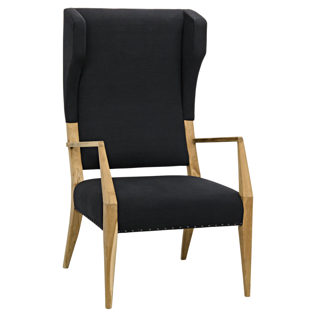 American Home Furniture | Noir - Narciso Chair, Teak with Black Woven Fabric