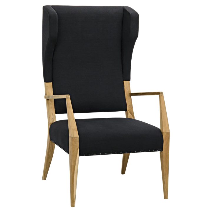 American Home Furniture | Noir - Narciso Chair, Teak with Black Woven Fabric