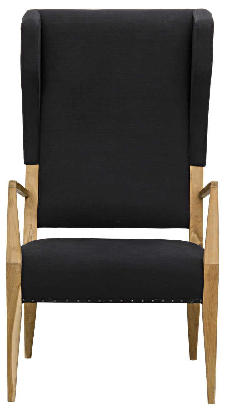 American Home Furniture | Noir - Narciso Chair, Teak with Black Woven Fabric