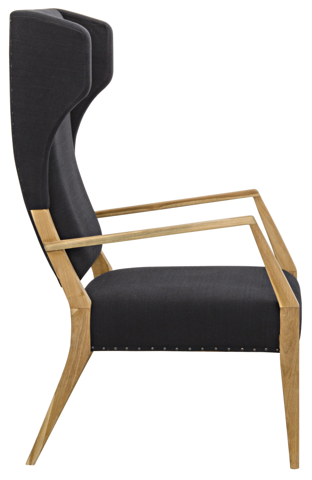 American Home Furniture | Noir - Narciso Chair, Teak with Black Woven Fabric