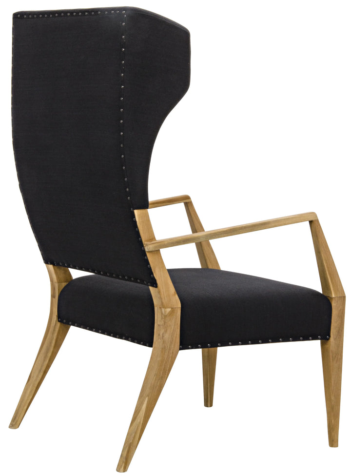 American Home Furniture | Noir - Narciso Chair, Teak with Black Woven Fabric