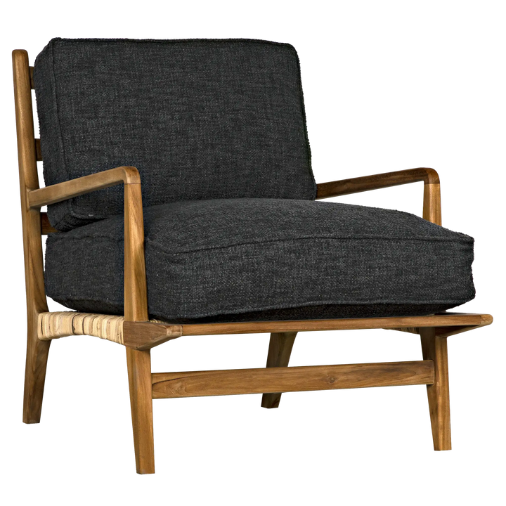 American Home Furniture | Noir - Allister Chair, Gray US Made Cushions