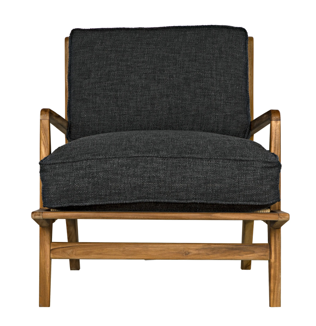 American Home Furniture | Noir - Allister Chair, Gray US Made Cushions