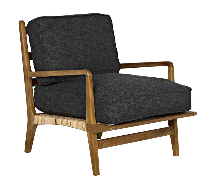 American Home Furniture | Noir - Allister Chair, Gray US Made Cushions