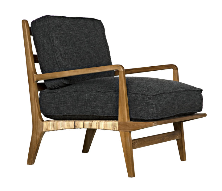 American Home Furniture | Noir - Allister Chair, Gray US Made Cushions