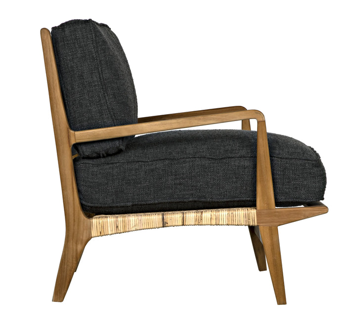 American Home Furniture | Noir - Allister Chair, Gray US Made Cushions