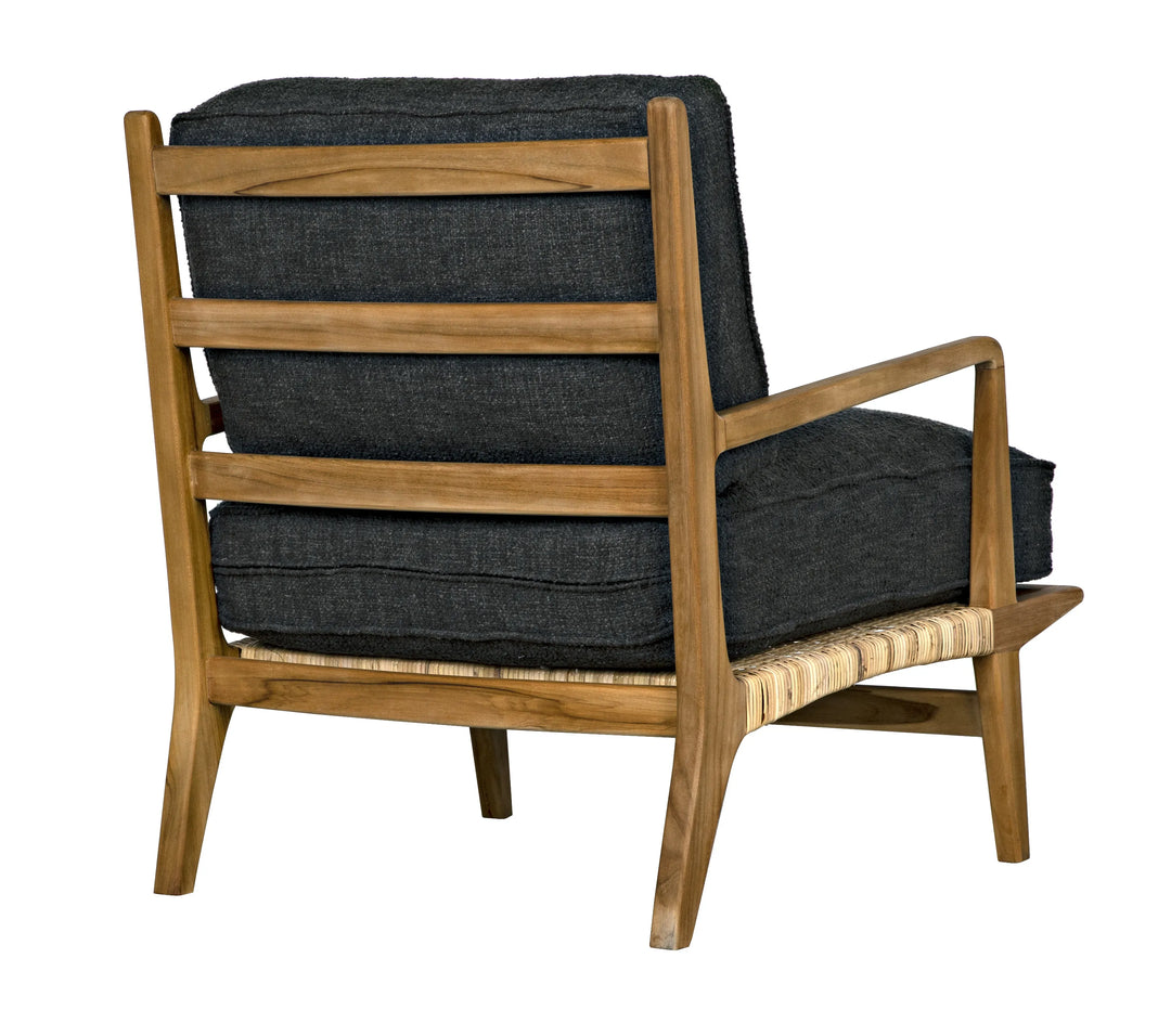 American Home Furniture | Noir - Allister Chair, Gray US Made Cushions