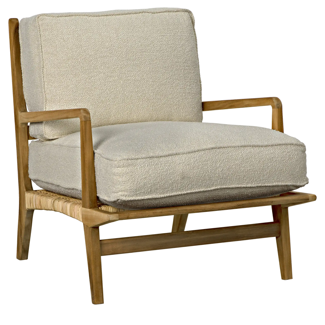 American Home Furniture | Noir - Allister Chair, White US Made Cushions