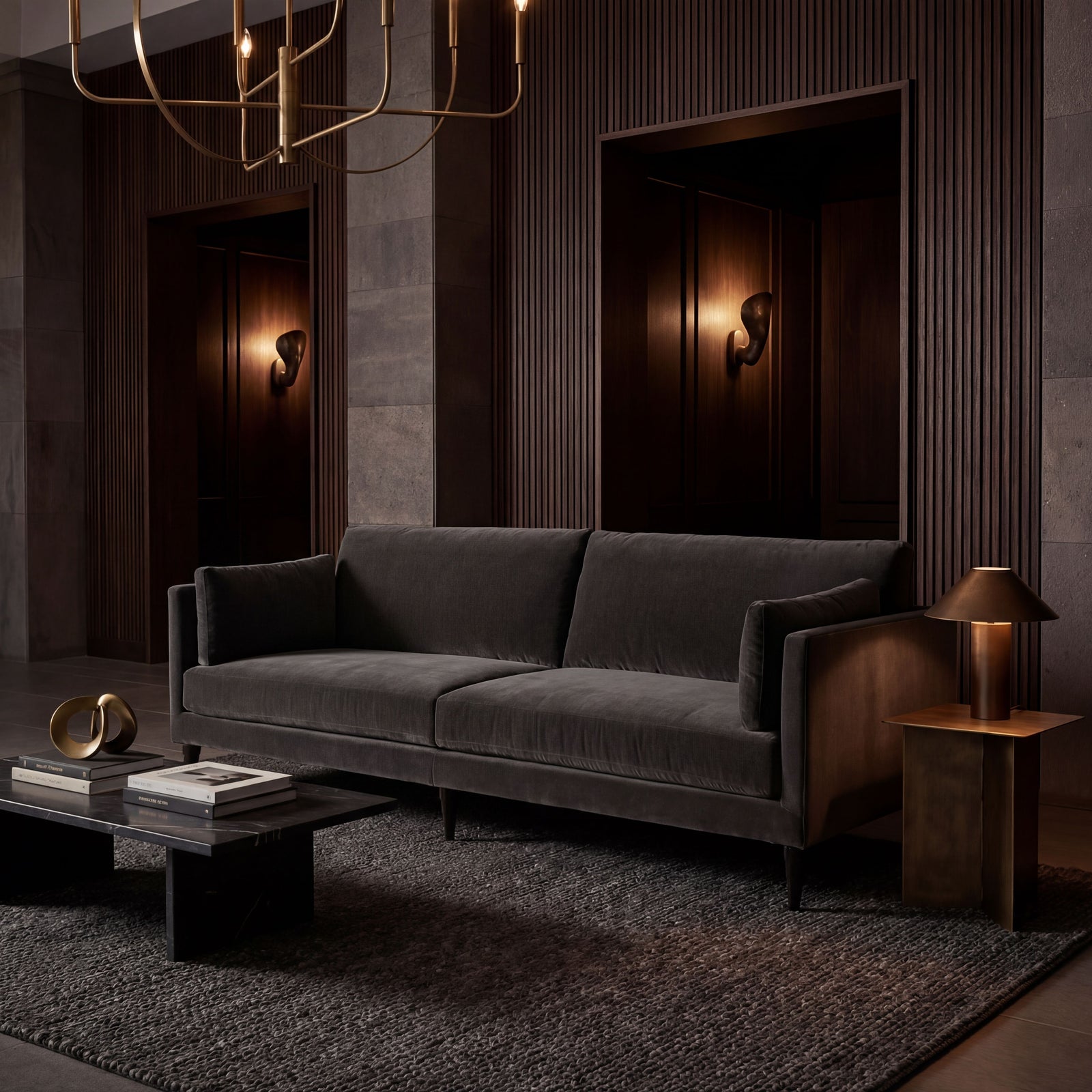 Noir - Andalusia Sofa with Velvet - SOF330GRV
