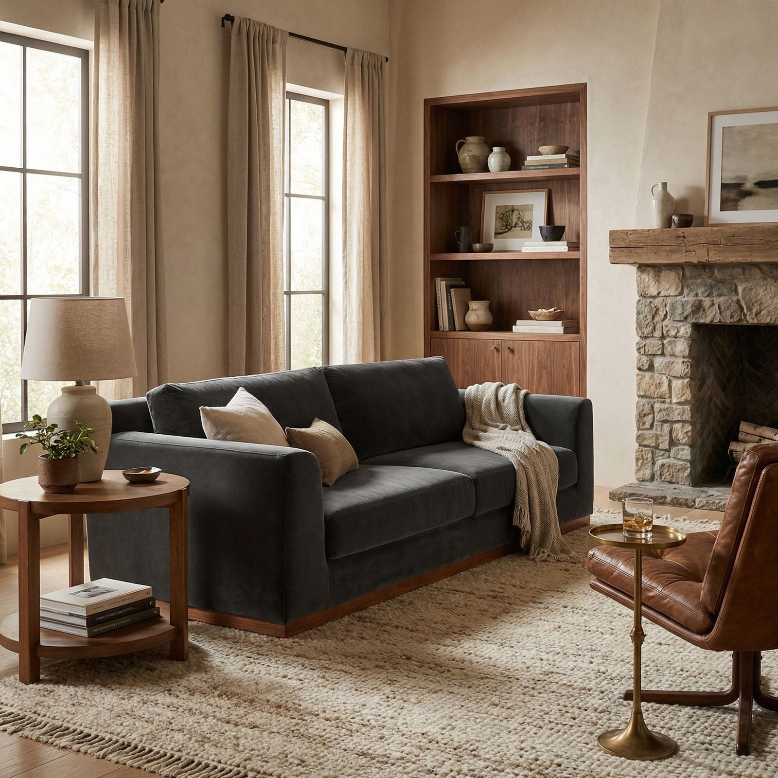 Noir - Seville Sofa, Grey Velvet - SOF331GRV