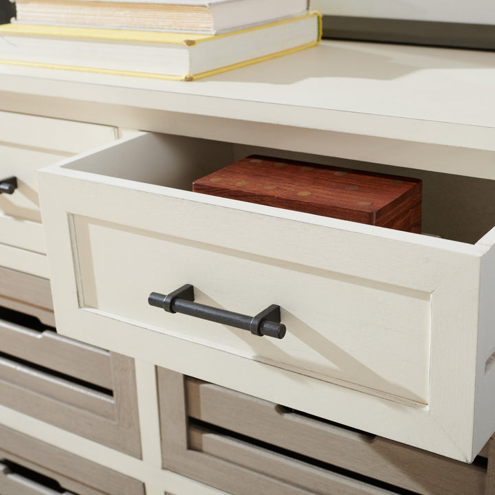 DISTRESSED WHITE FRAME / GREIGE DRAWERS