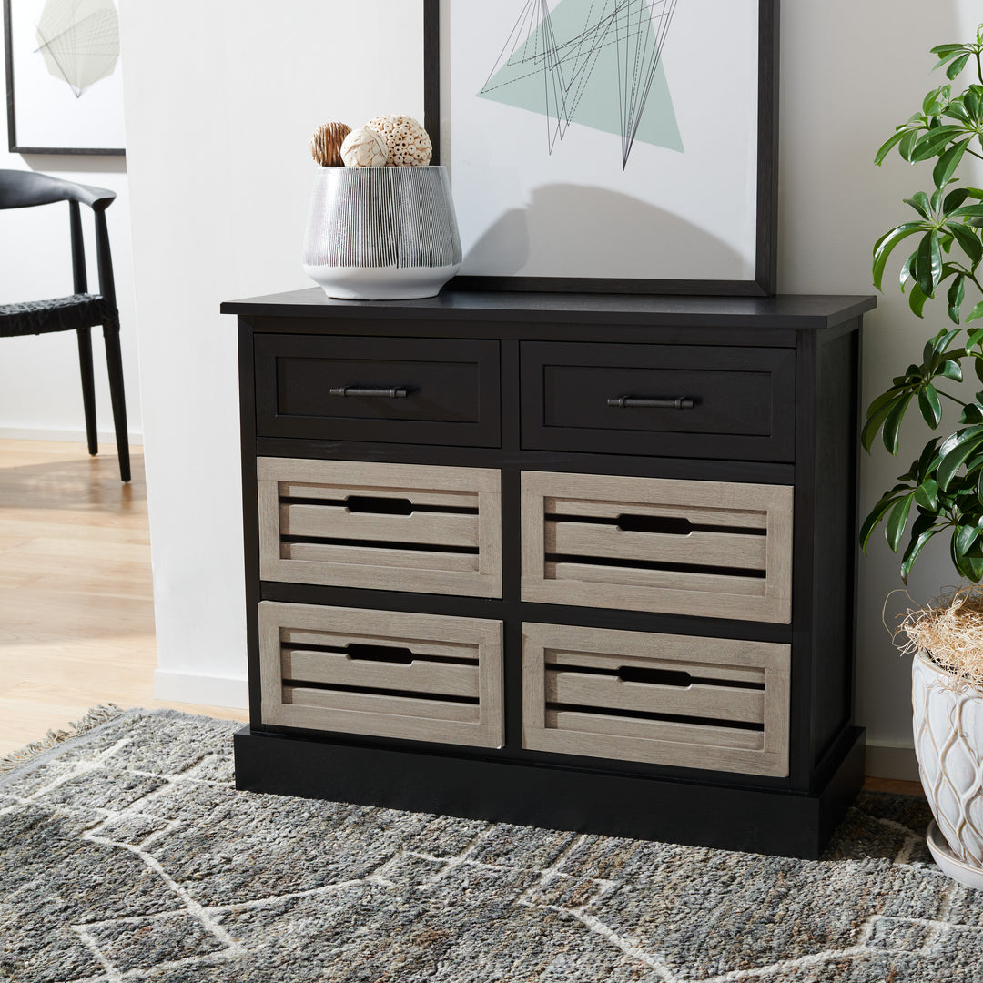 BLACK FRAME / GREIGE DRAWERS