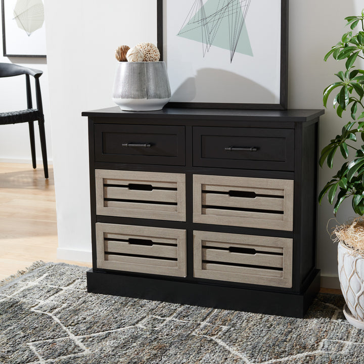 BLACK FRAME / GREIGE DRAWERS