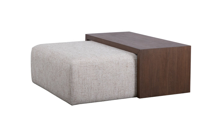 William 43.5" Square Ottoman Bristol Plaid and Modern Mocha