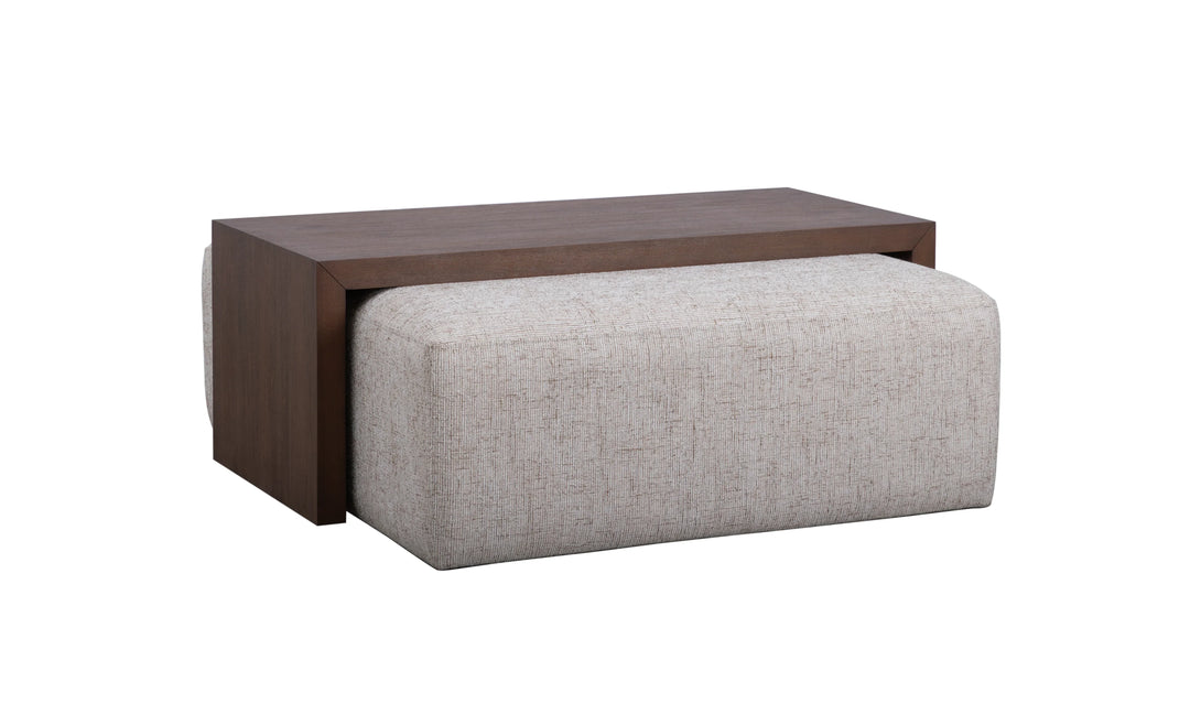William 43.5" Square Ottoman Bristol Plaid and Modern Mocha