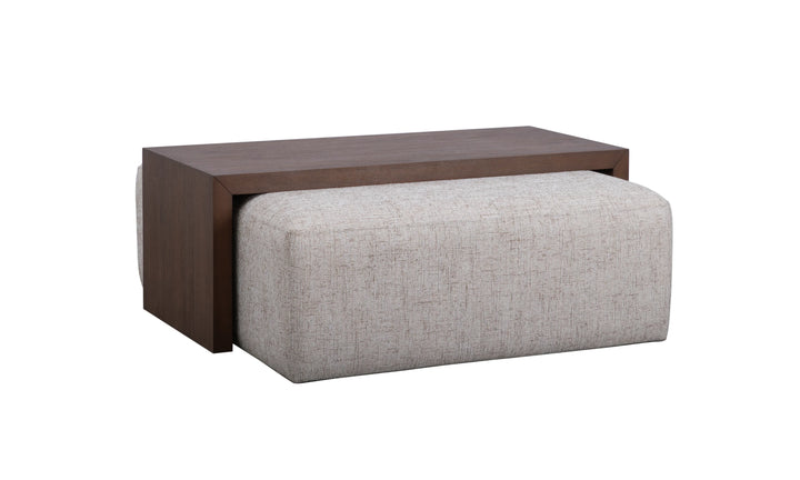 William 43.5" Square Ottoman Bristol Plaid and Modern Mocha