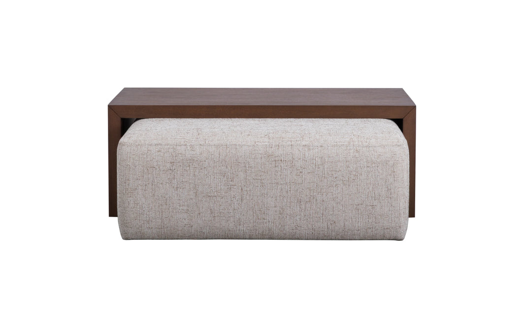 William 43.5" Square Ottoman Bristol Plaid and Modern Mocha