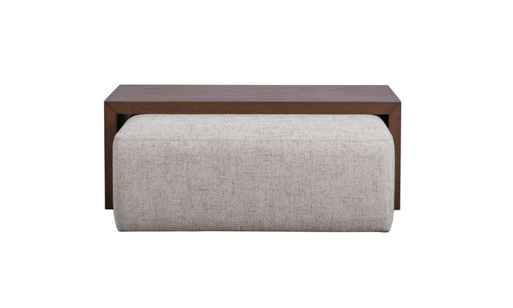 William 43.5" Square Ottoman Bristol Plaid and Modern Mocha