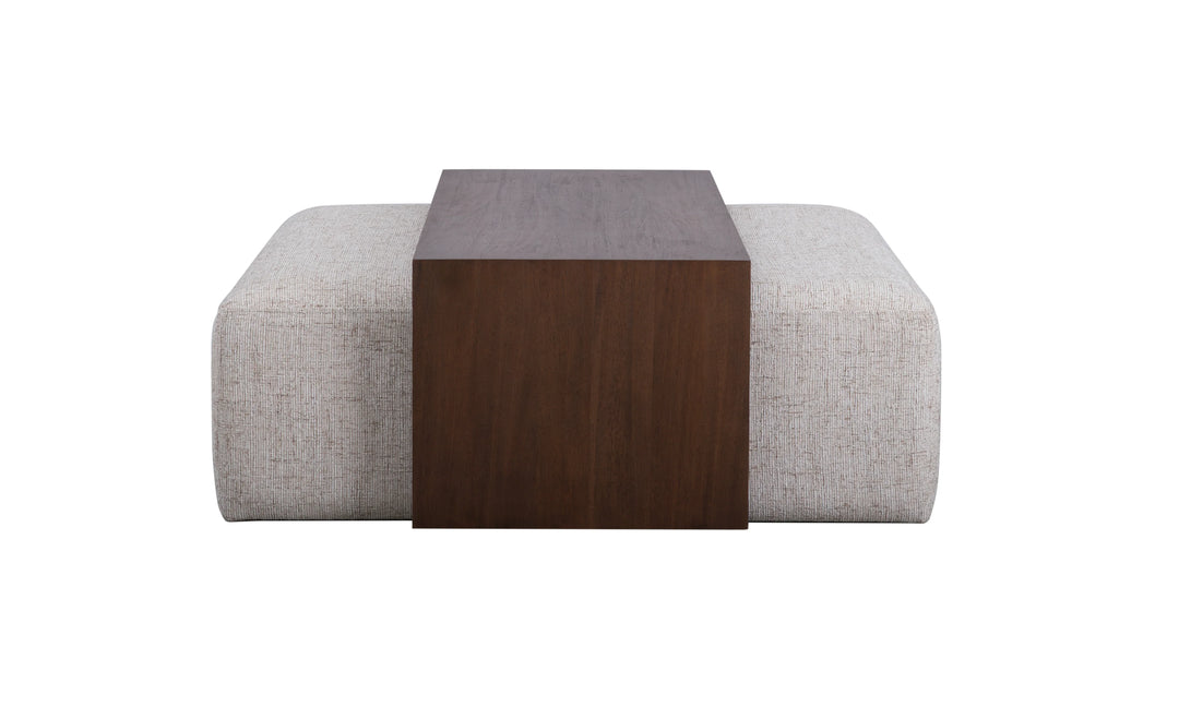 William 43.5" Square Ottoman Bristol Plaid and Modern Mocha