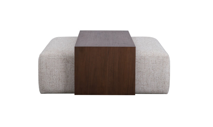 William 43.5" Square Ottoman Bristol Plaid and Modern Mocha