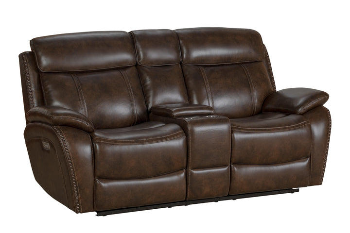 Sandover Power Reclining Console Loveseat - AmericanHomeFurniture