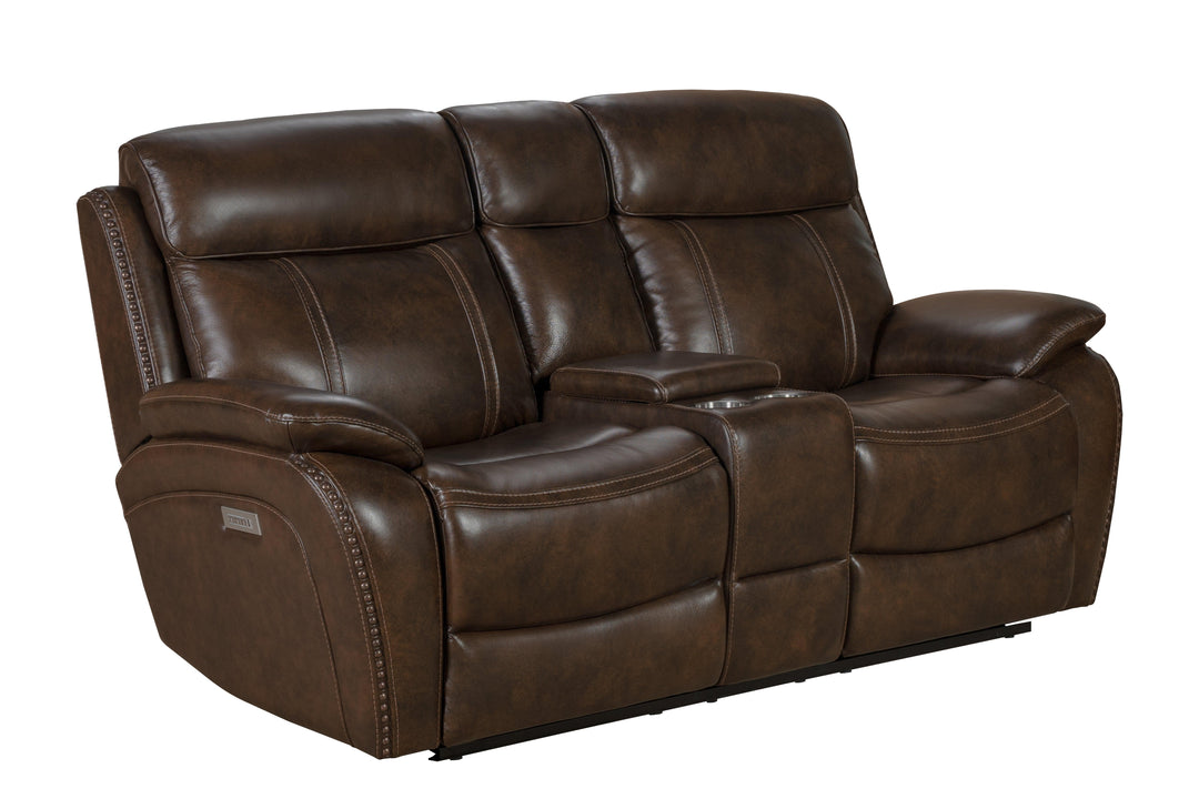 Sandover Power Reclining Console Loveseat - AmericanHomeFurniture