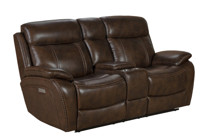 Sandover Power Reclining Console Loveseat - AmericanHomeFurniture