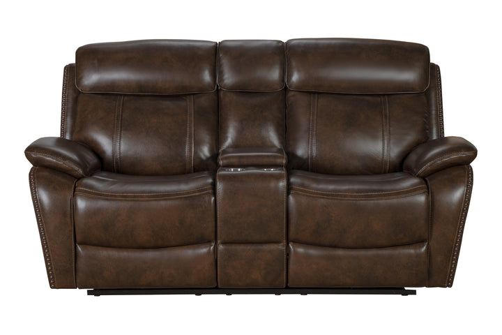 Sandover Power Reclining Console Loveseat - AmericanHomeFurniture