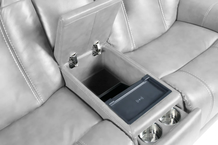 Sanibel Console Loveseat w/Power Recline, Power Head Rests, Power Lumbar & Wireless Charger (Lay Flat)