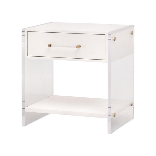 Essentials For Living - Sonia Shagreen 1-Drawer Nightstand - 6160.PRL-SHG/BBRS | American Home Furniture