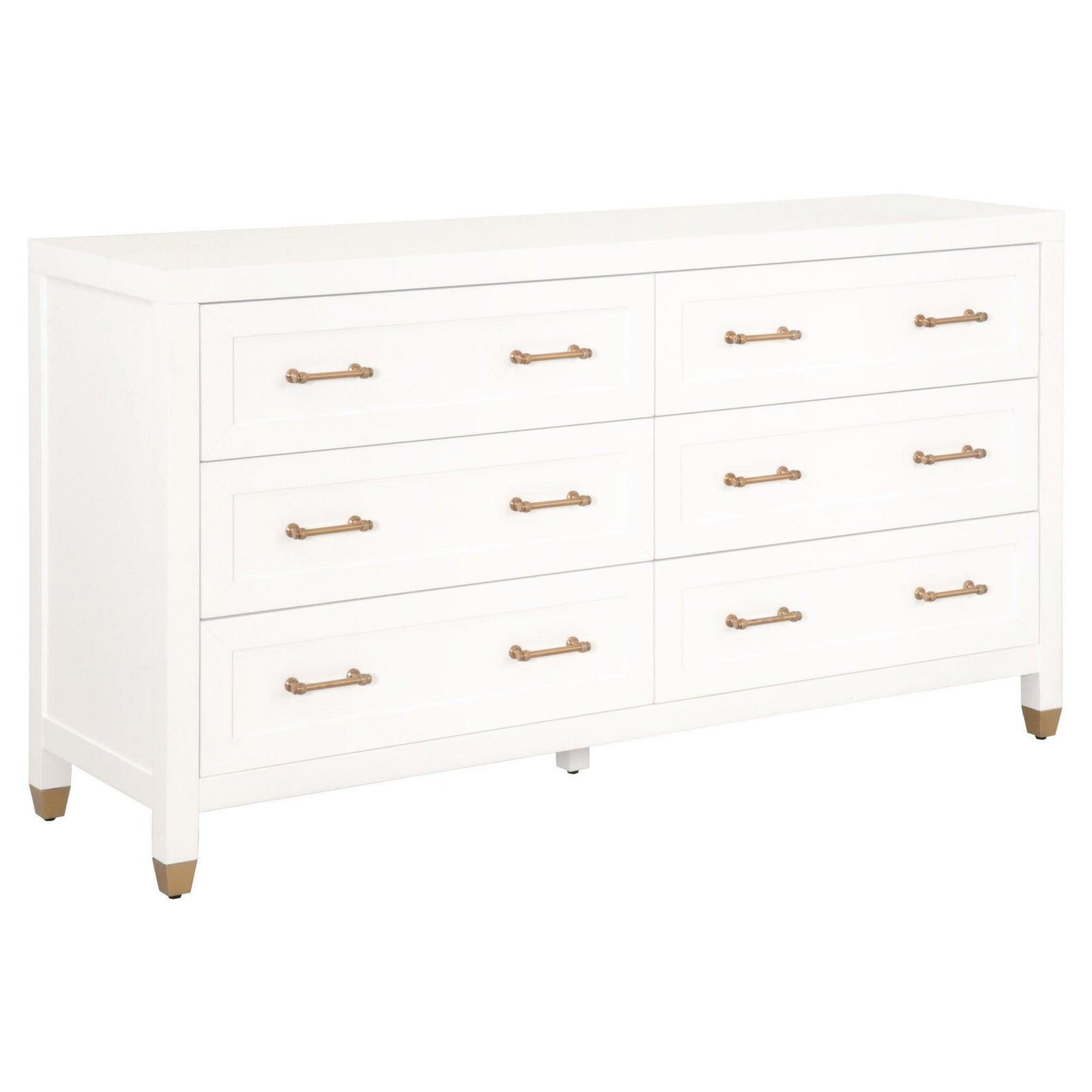 Essentials For Living - Stella 6-Drawer Double Dresser - 6136.WHT/BBRS | American Home Furniture
