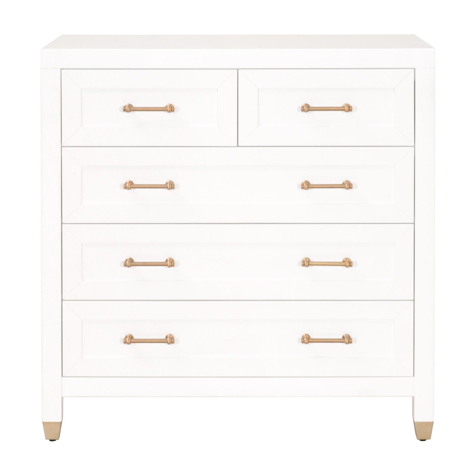 Essentials For Living - Stella 5-Drawer Dresser - 6135.WHT/BBRS | American Home Furniture
