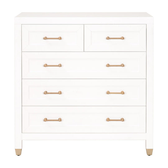 Essentials For Living - Stella 5-Drawer Dresser - 6135.WHT/BBRS | American Home Furniture