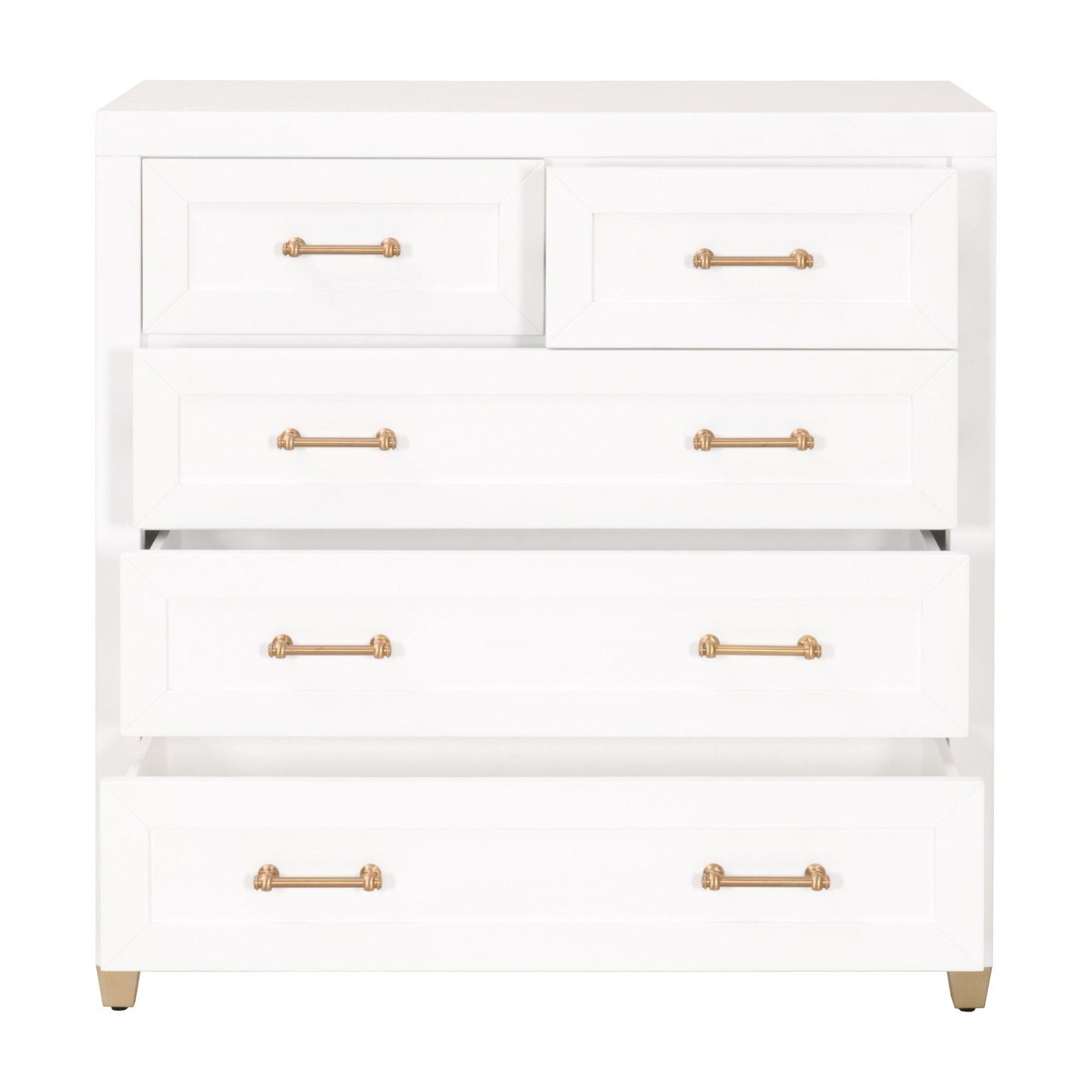 Essentials For Living - Stella 5-Drawer Dresser - 6135.WHT/BBRS | American Home Furniture