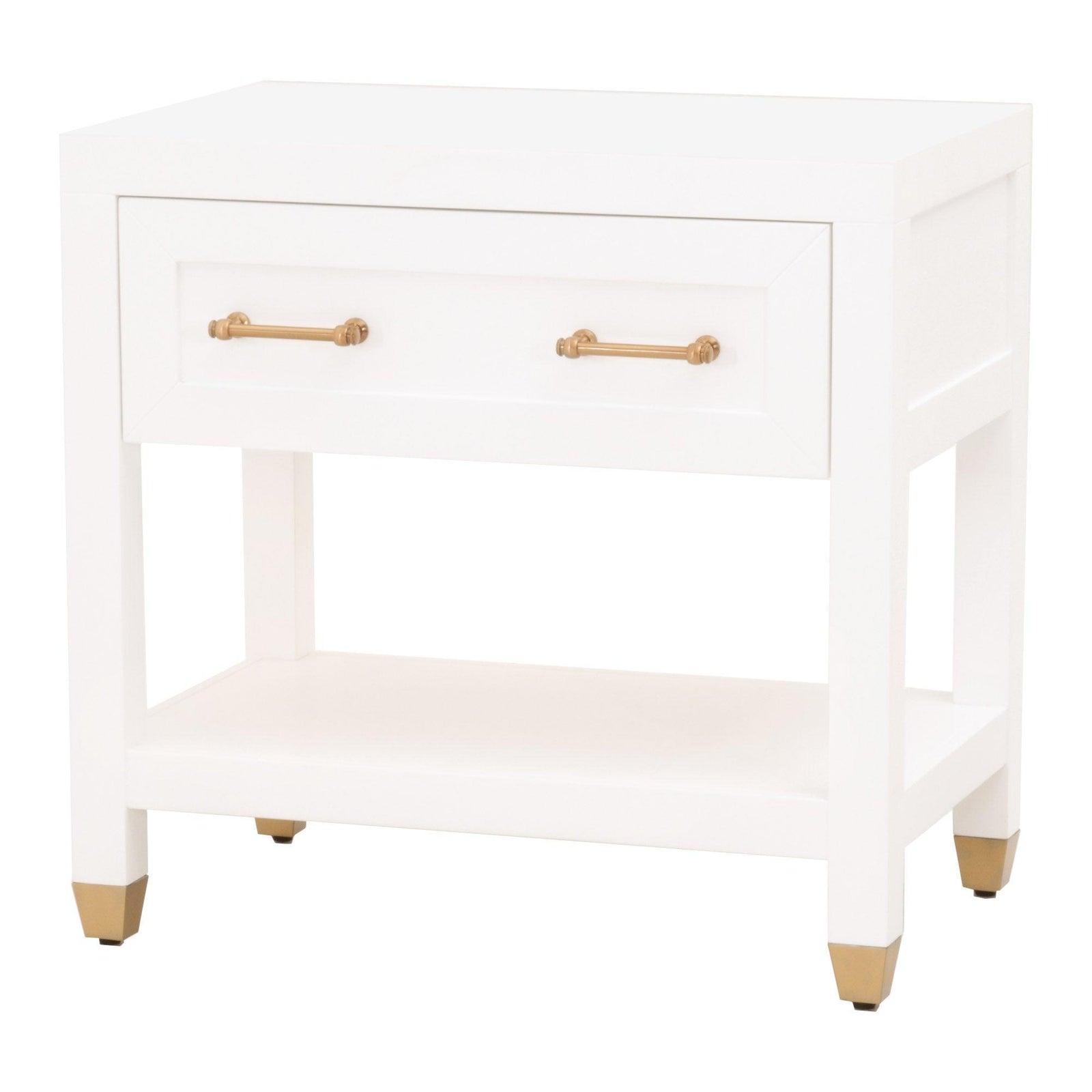 Essentials For Living - Stella 1-Drawer Nightstand - 6134.WHT/BBRS | American Home Furniture