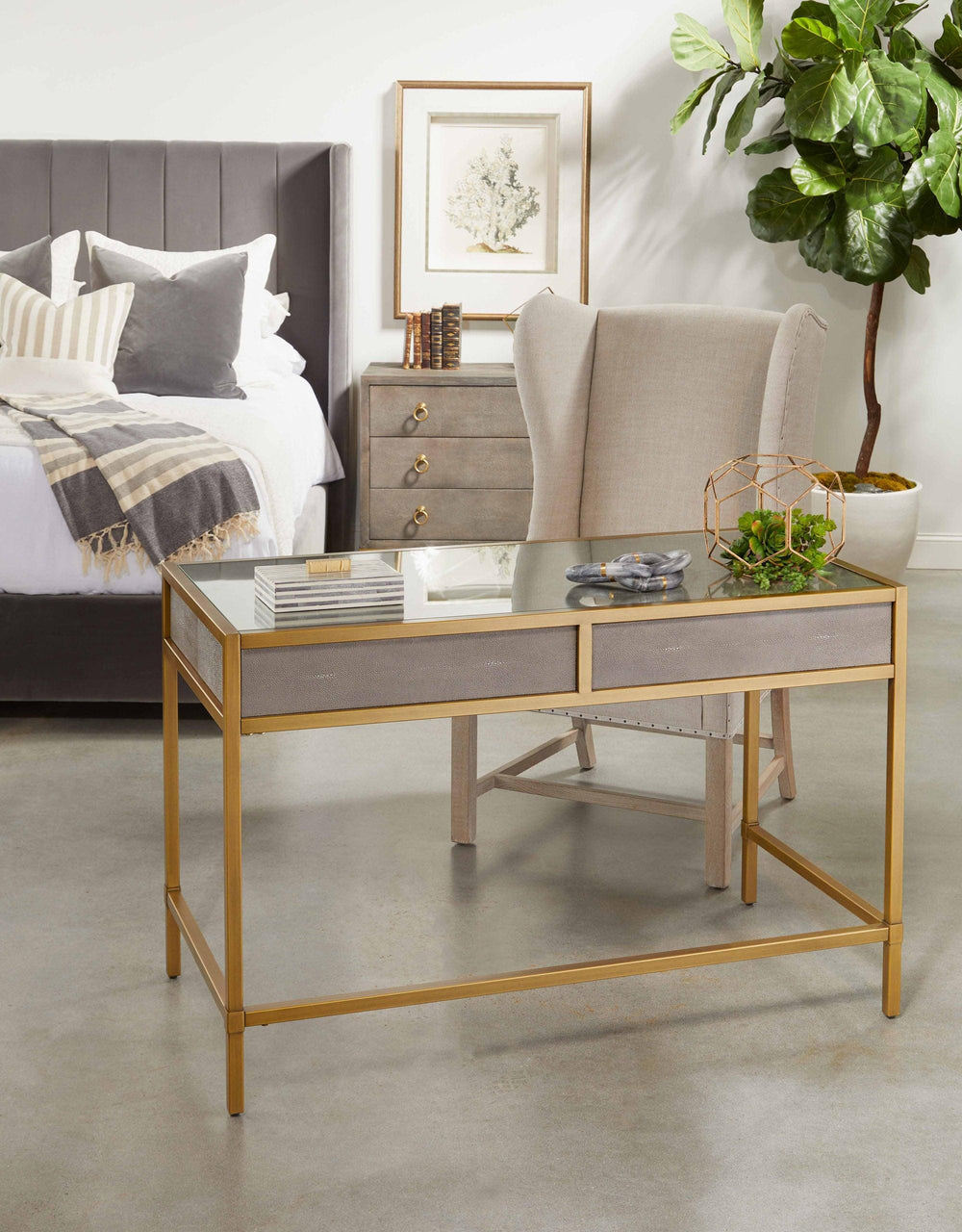 Strand Shagreen Desk - AmericanHomeFurniture
