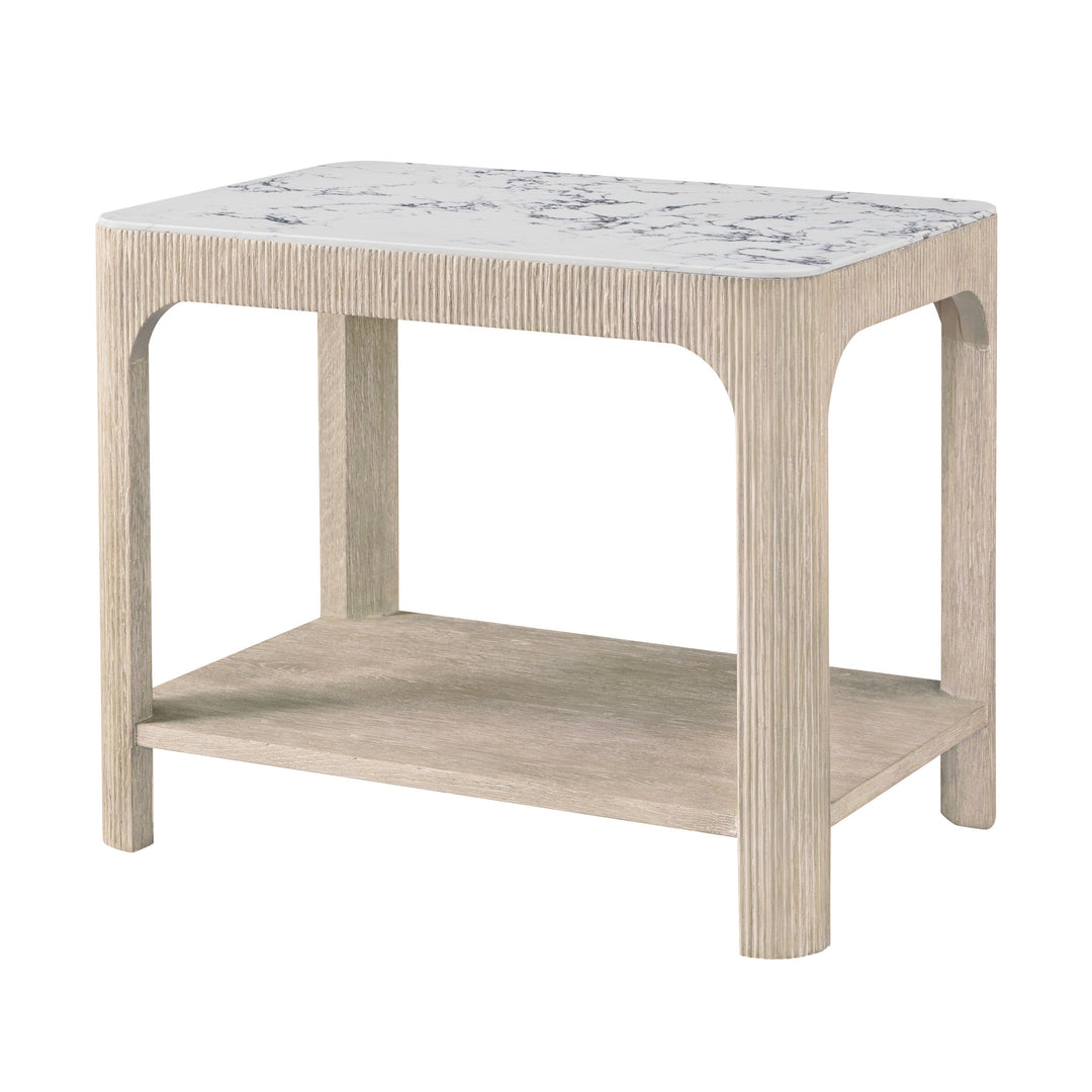 Horizon Rectangular Quartz Side Table - AmericanHomeFurniture