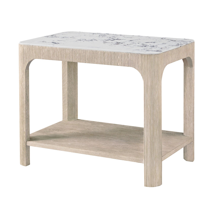 Horizon Rectangular Quartz Side Table - AmericanHomeFurniture