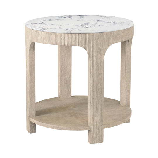 Theodore Alexander Horizon Round Quartz Side Table ACCENT TABLES