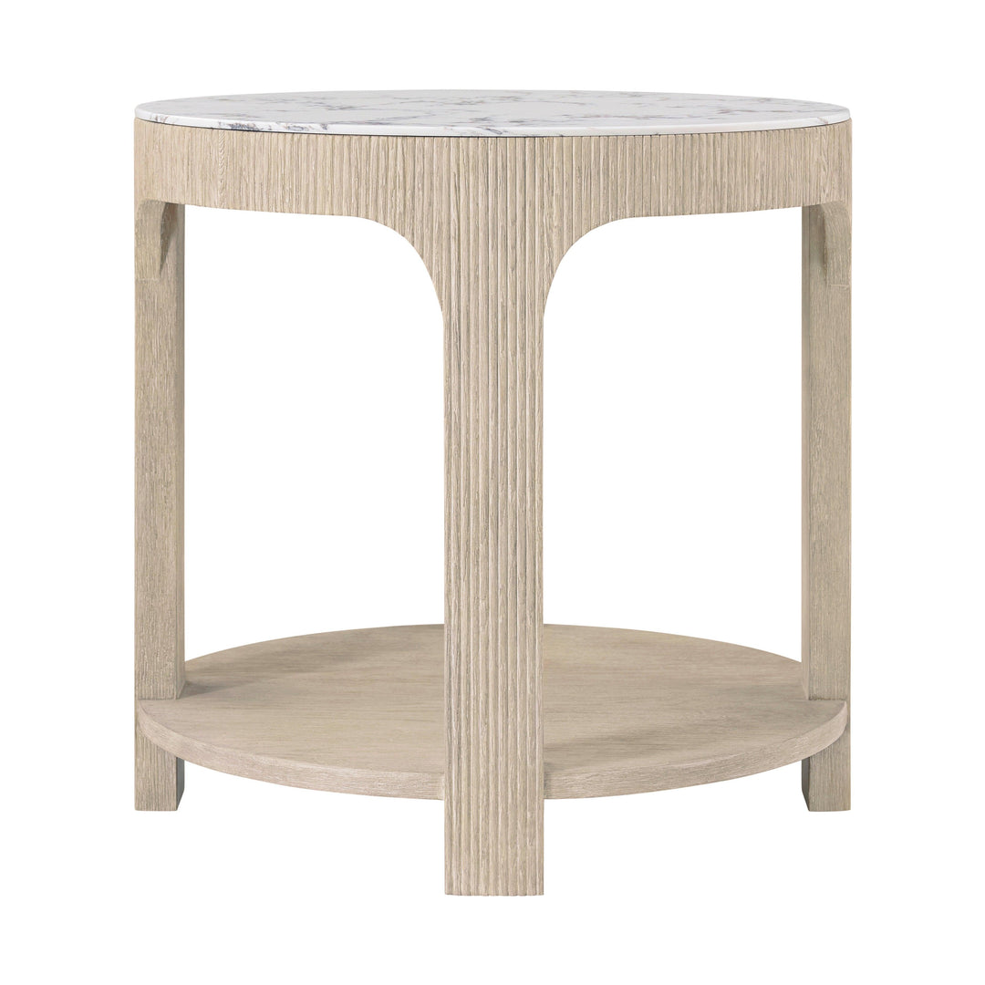 Horizon Round Quartz Side Table - AmericanHomeFurniture