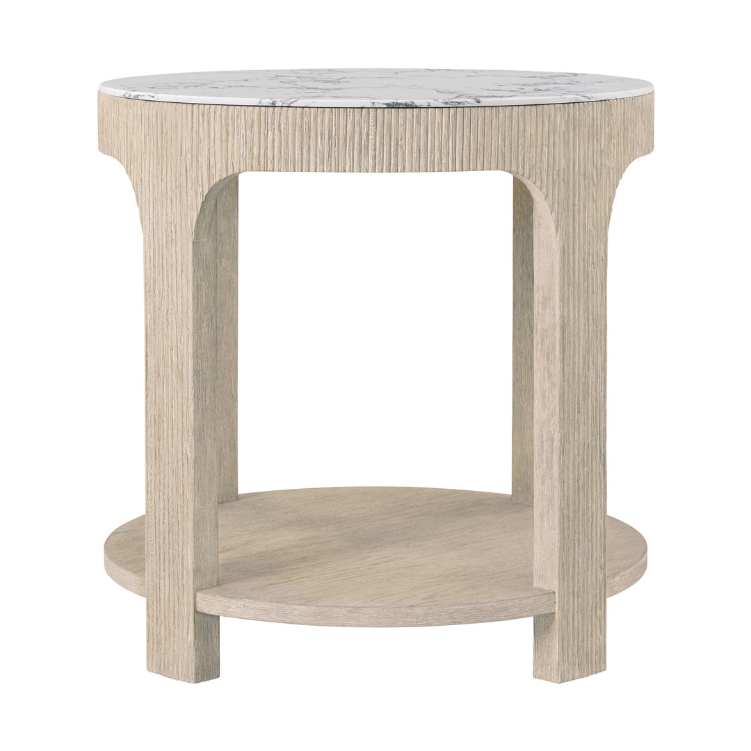 Horizon Round Quartz Side Table - AmericanHomeFurniture